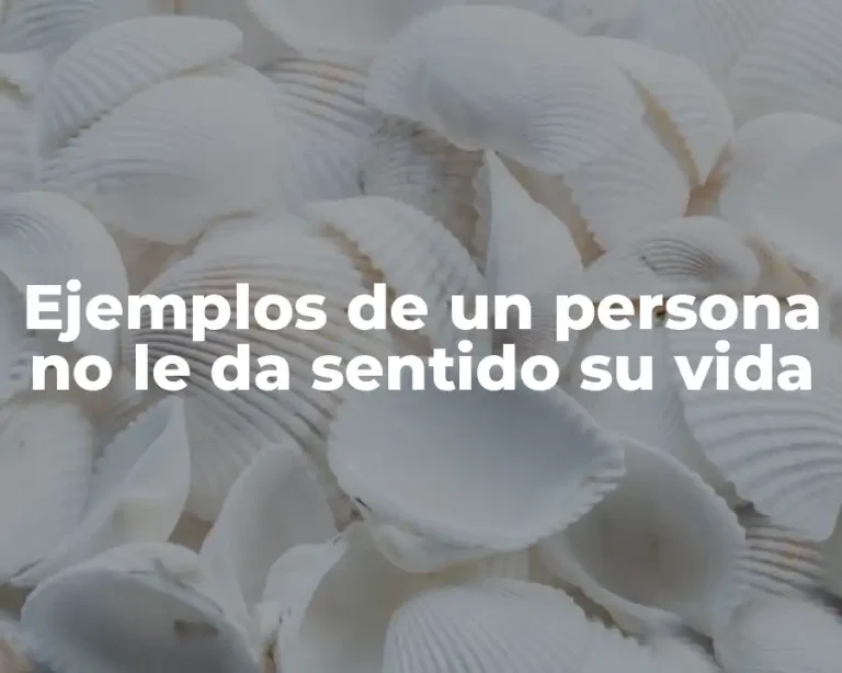 Ejemplos de un persona no le da sentido su vida
