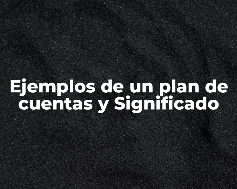 Ejemplos de un plan de cuentas y Significado