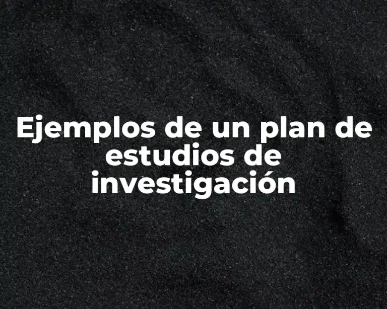 Ejemplos de un plan de estudios de investigación
