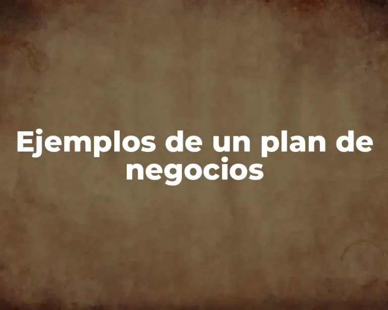 Ejemplos de un plan de negocios