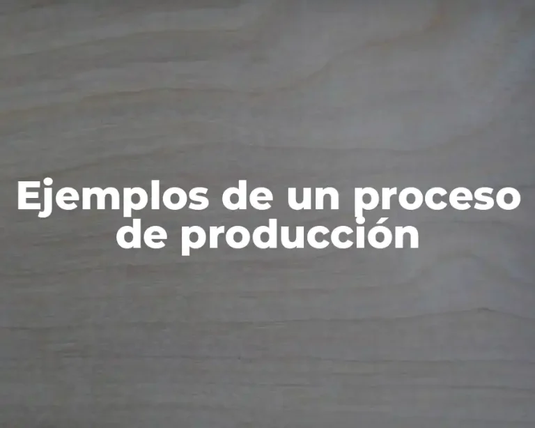 Ejemplos de un proceso de producción