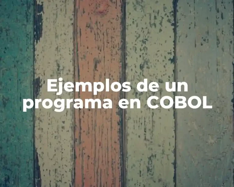 Ejemplos de un programa en COBOL