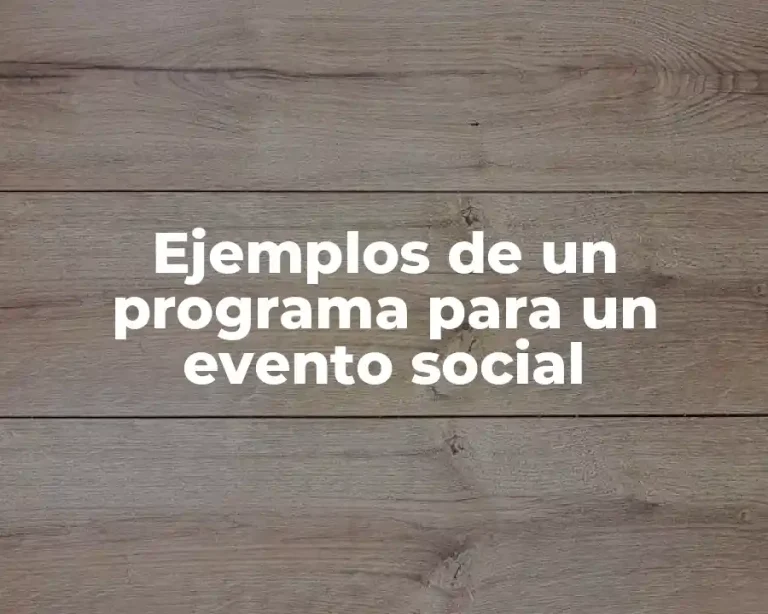 Ejemplos de un programa para un evento social