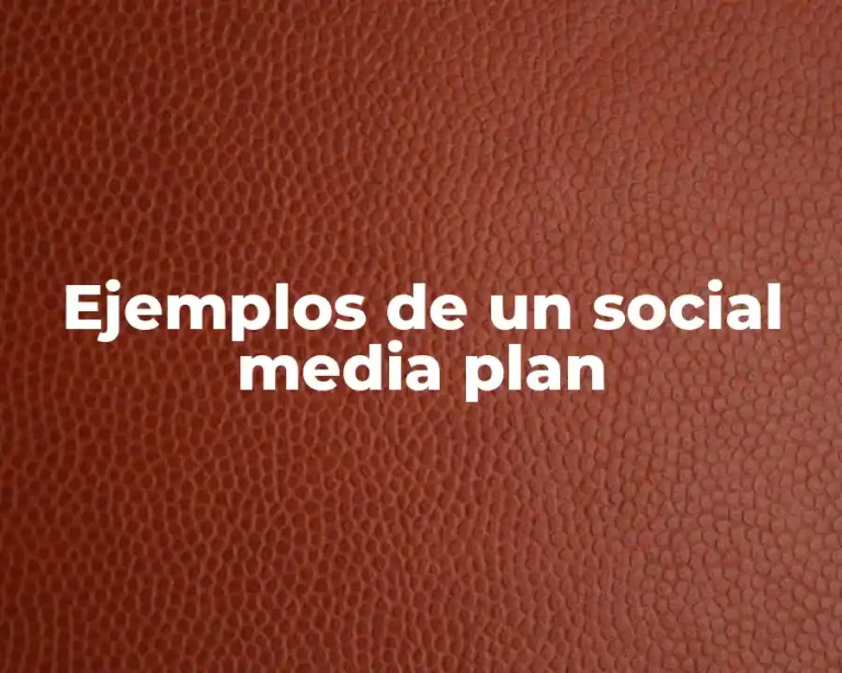Ejemplos de un social media plan
