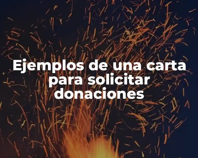 Ejemplos de una carta para solicitar donaciones