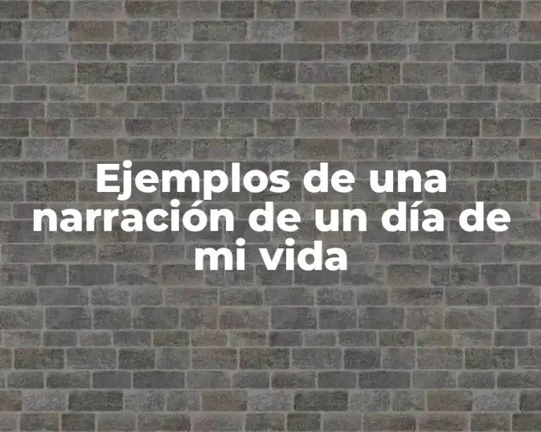 Ejemplos de una narración de un día de mi vida