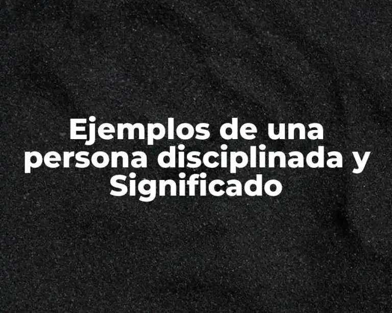 Ejemplos de una persona disciplinada y Significado