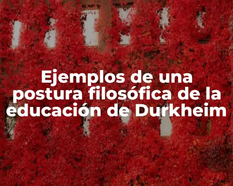 Ejemplos de una postura filosófica de la educación de Durkheim