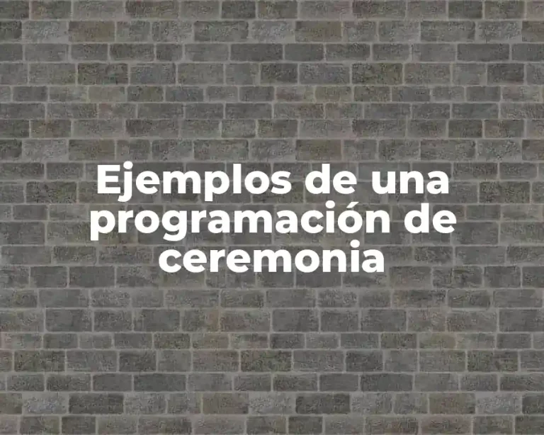 Ejemplos de una programación de ceremonia