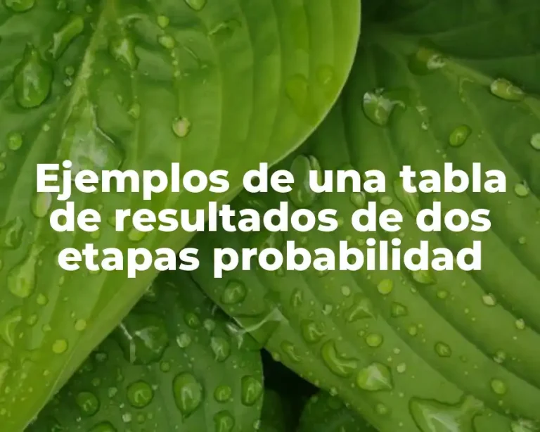 Ejemplos de una tabla de resultados de dos etapas probabilidad