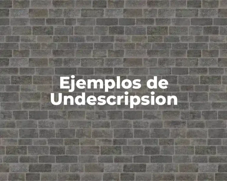 Ejemplos de Undescripsion