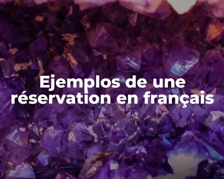 Ejemplos de une réservation en français