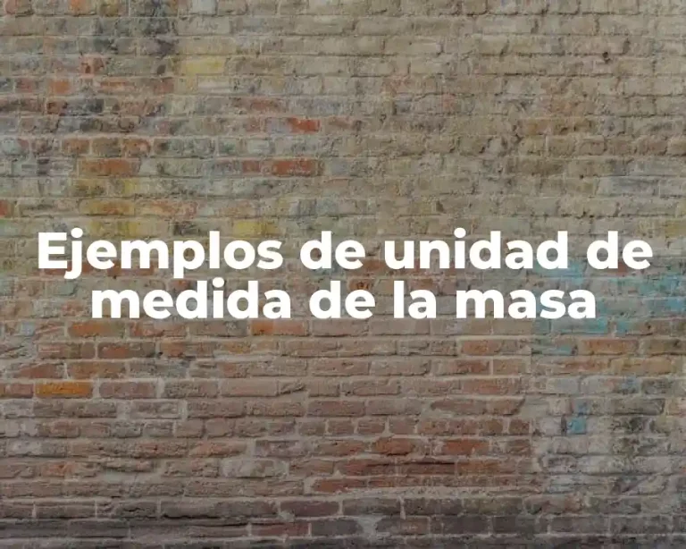 Ejemplos de unidad de medida de la masa