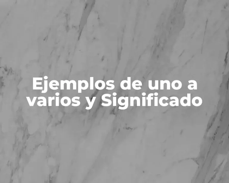Ejemplos de uno a varios y Significado