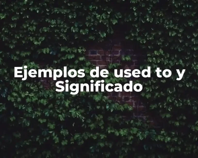 Ejemplos de used to y Significado