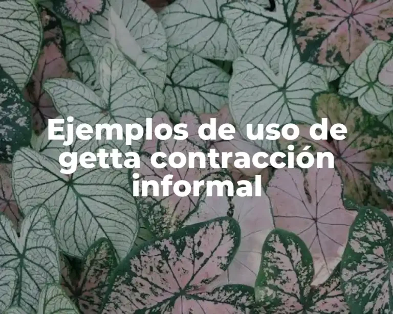 Ejemplos de uso de getta contracción informal