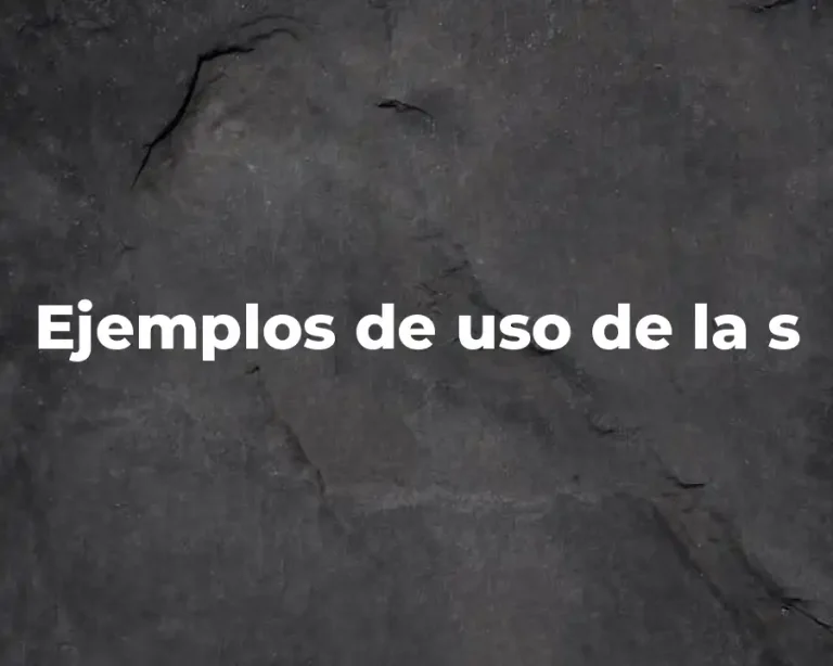Ejemplos de uso de la s