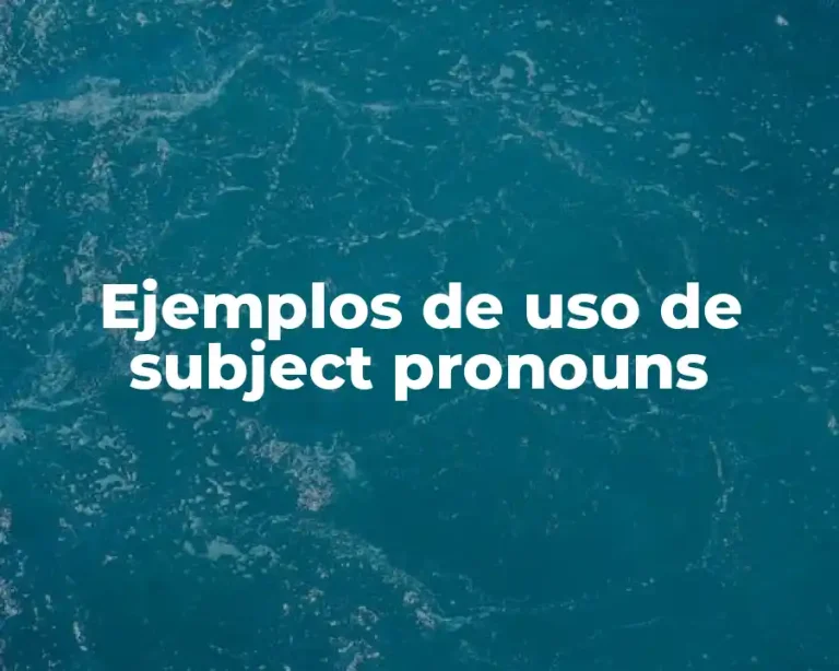 Ejemplos de uso de subject pronouns
