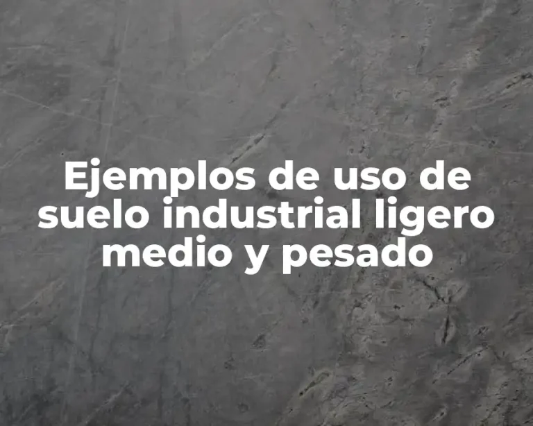 Ejemplos de uso de suelo industrial ligero medio y pesado