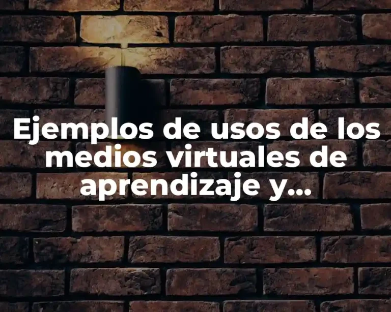 Ejemplos de usos de los medios virtuales de aprendizaje y Significado