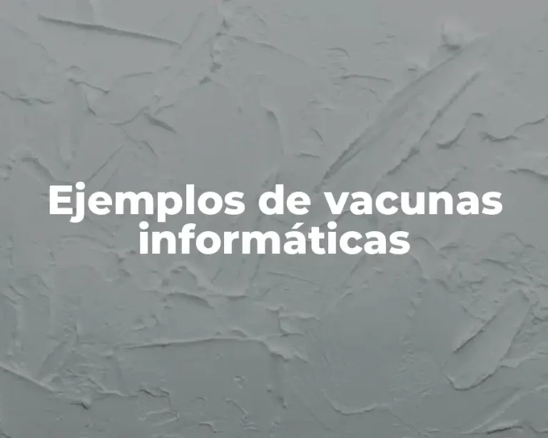 Ejemplos de vacunas informáticas