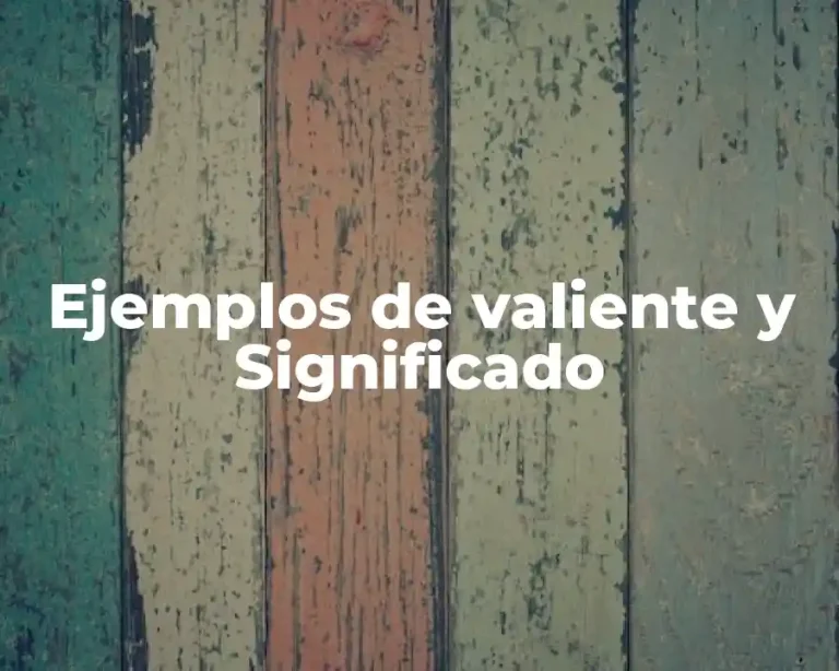 Ejemplos de valiente y Significado
