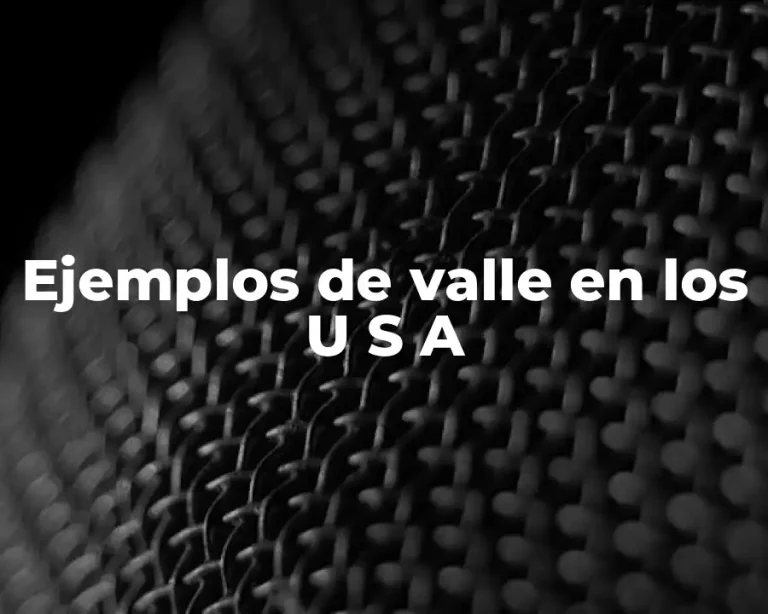 Ejemplos de valle en los U S A