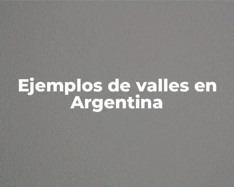 Ejemplos de valles en Argentina