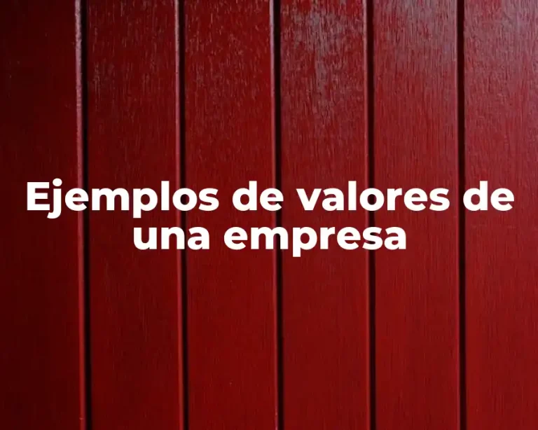 Ejemplos de valores de una empresa