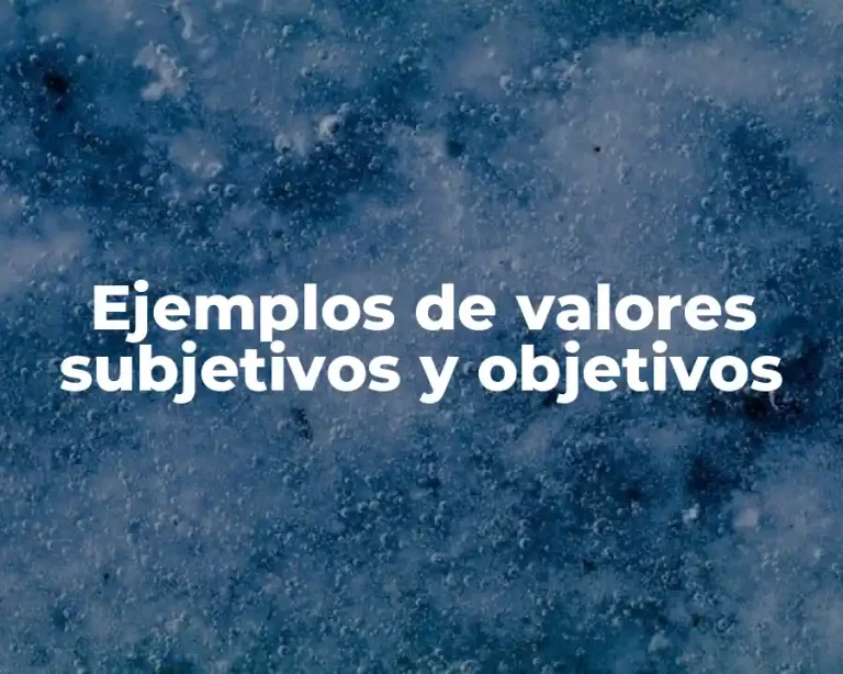 Ejemplos de valores subjetivos y objetivos