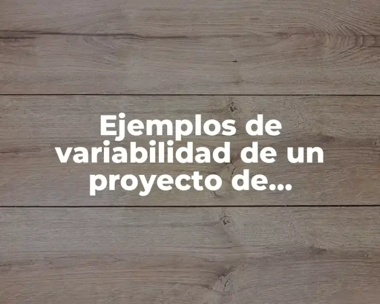Ejemplos de variabilidad de un proyecto de investigación