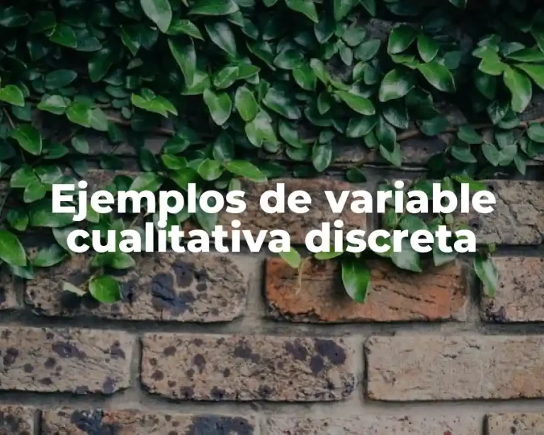 Ejemplos de variable cualitativa discreta
