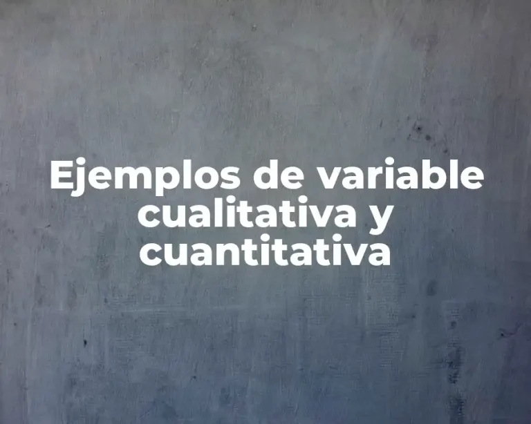 Ejemplos de variable cualitativa y cuantitativa