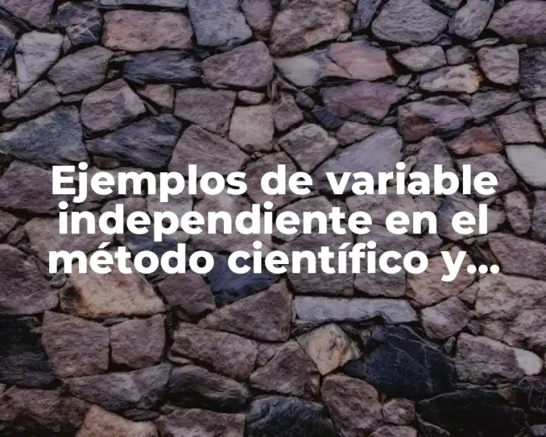Ejemplos de variable independiente en el método científico y Significado