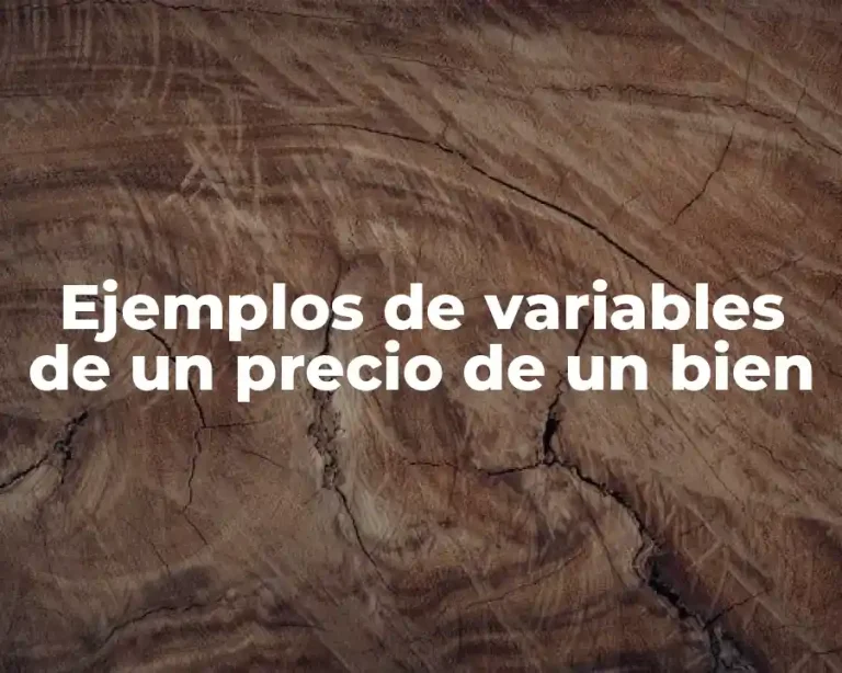 Ejemplos de variables de un precio de un bien