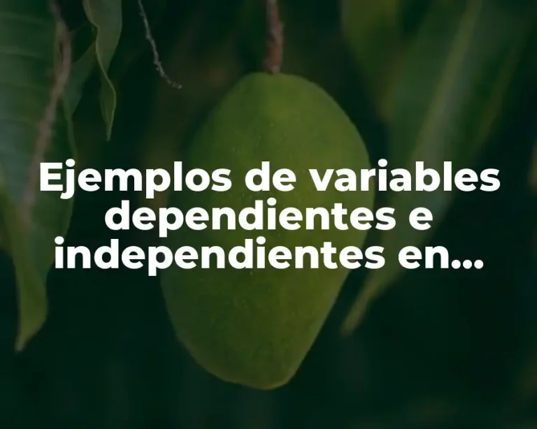 Ejemplos de variables dependientes e independientes en investigación