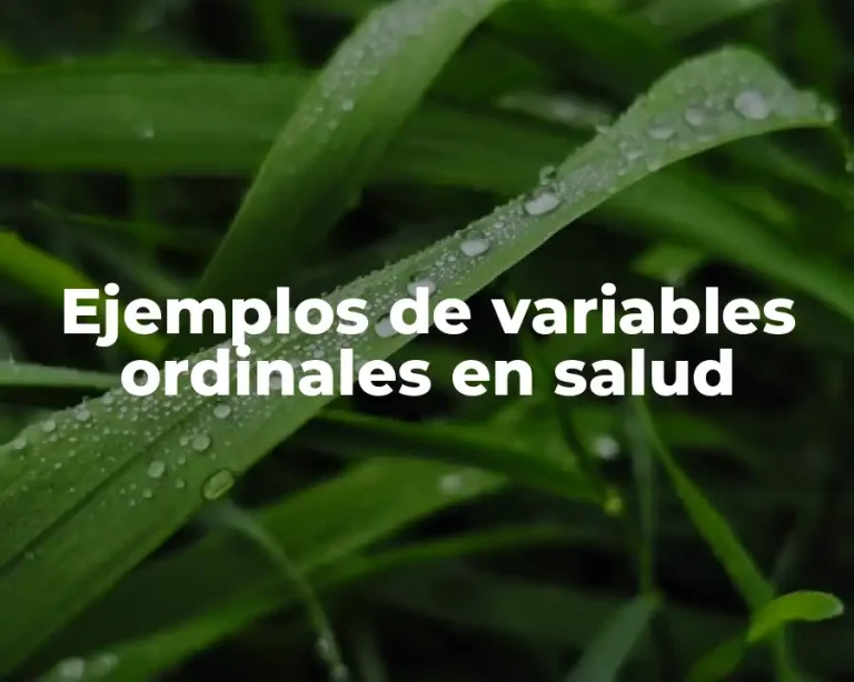 Ejemplos de variables ordinales en salud