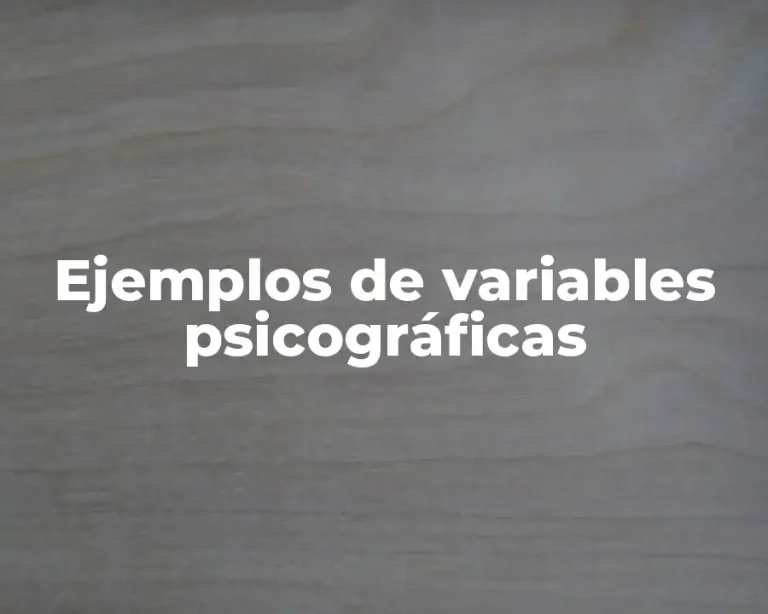 Ejemplos de variables psicográficas
