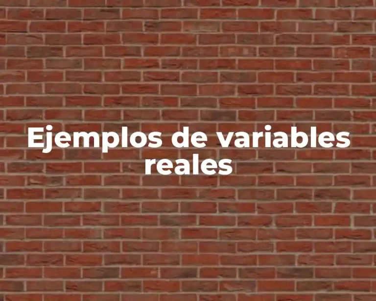 Ejemplos de variables reales