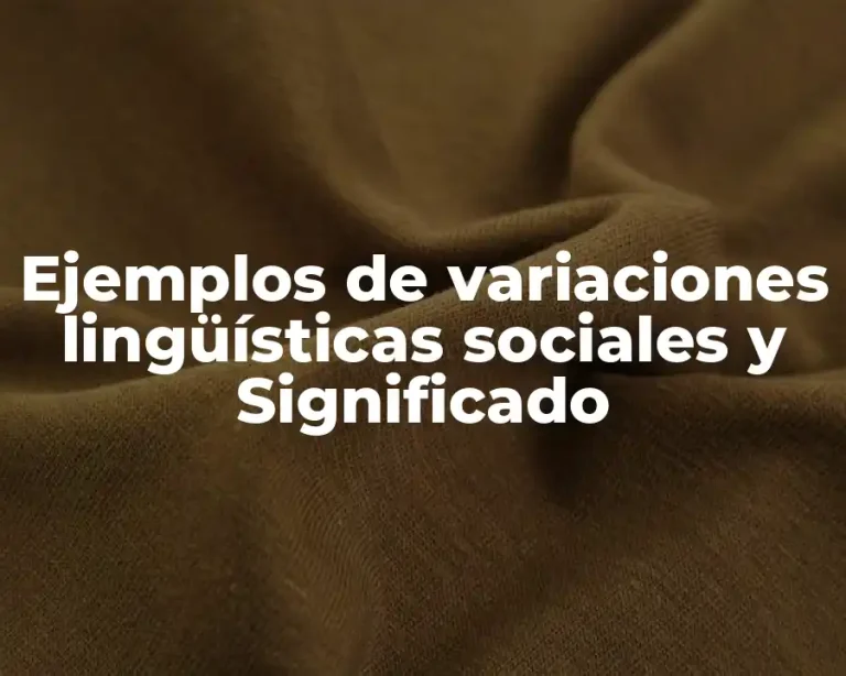 Ejemplos de variaciones lingüísticas sociales y Significado