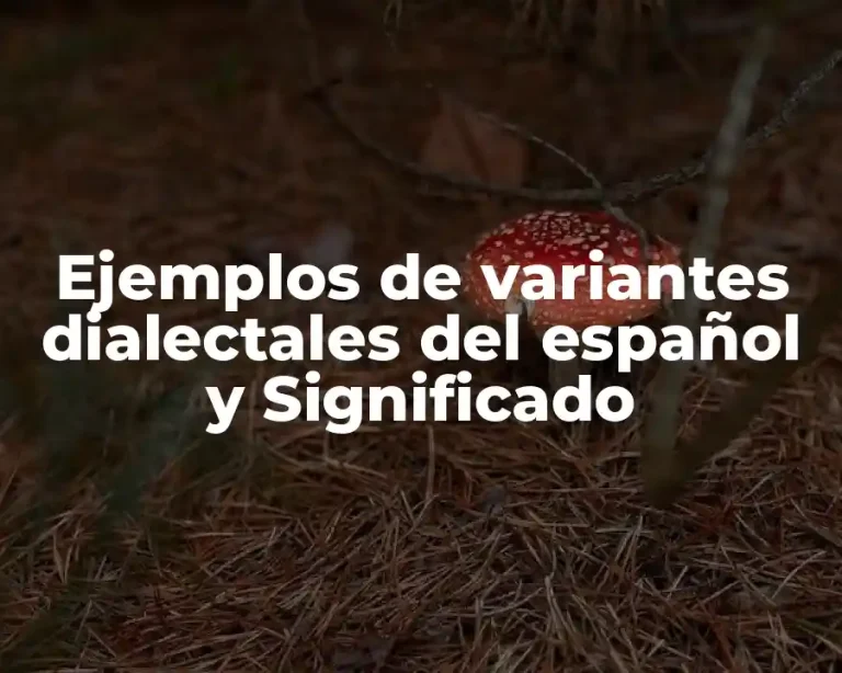 Ejemplos de variantes dialectales del español y Significado