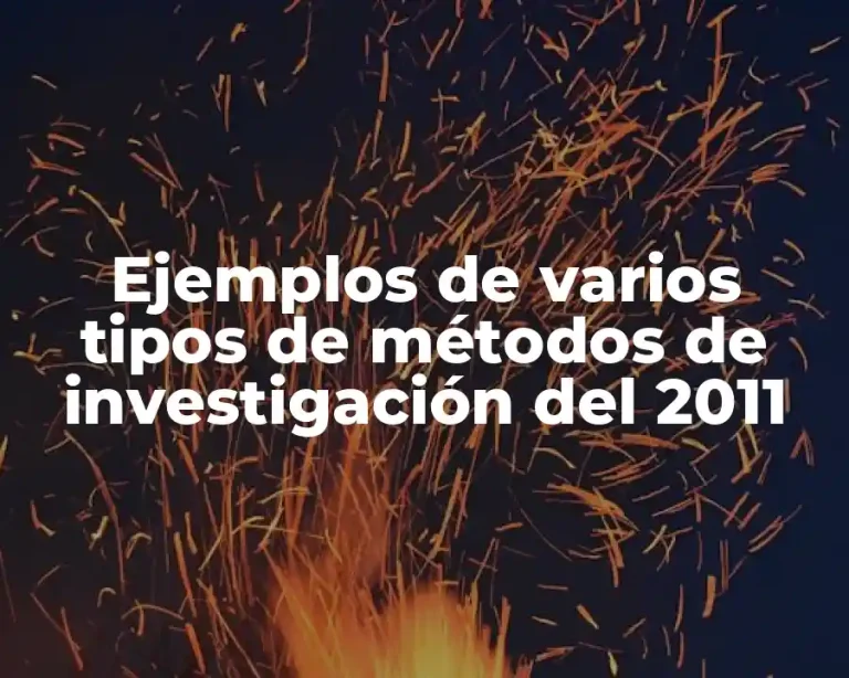 Ejemplos de varios tipos de métodos de investigación del 2011