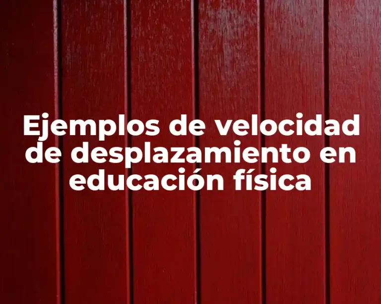 Ejemplos de velocidad de desplazamiento en educación física