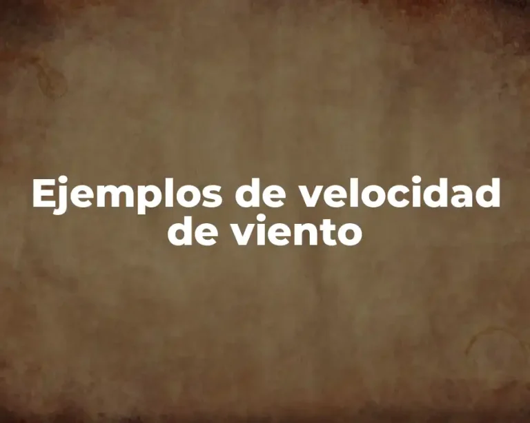 Ejemplos de velocidad de viento