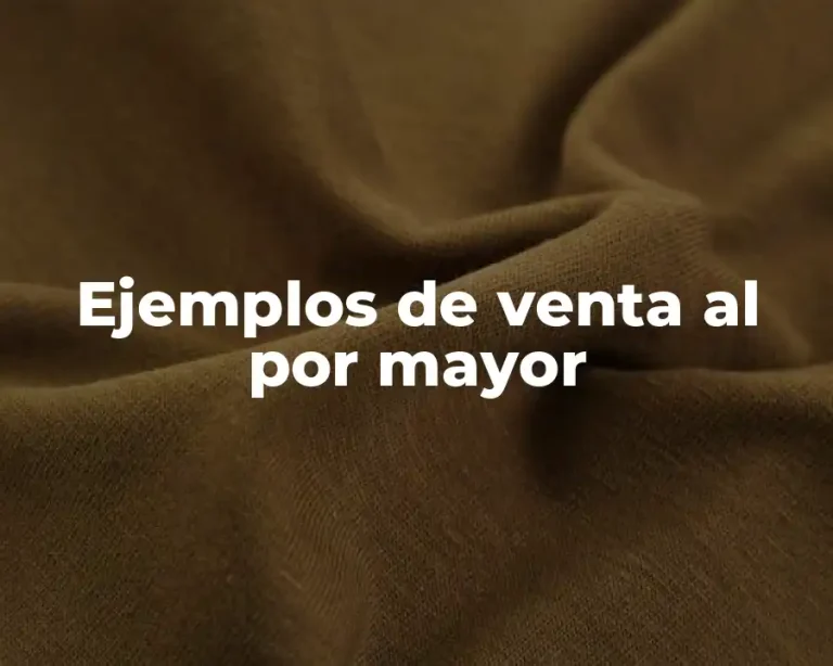 Ejemplos de venta al por mayor