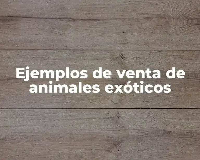 Ejemplos de venta de animales exóticos