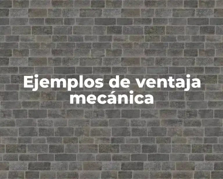 Ejemplos de ventaja mecánica