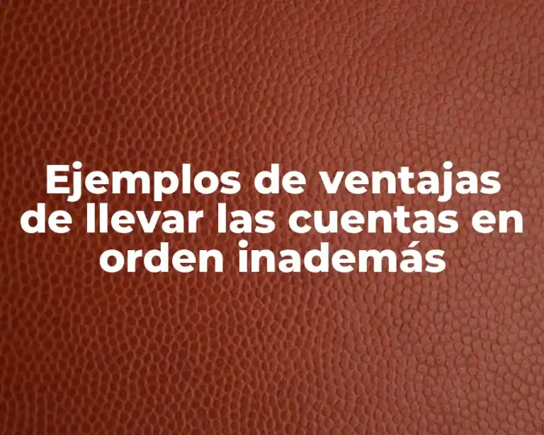 Ejemplos de ventajas de llevar las cuentas en orden inademás