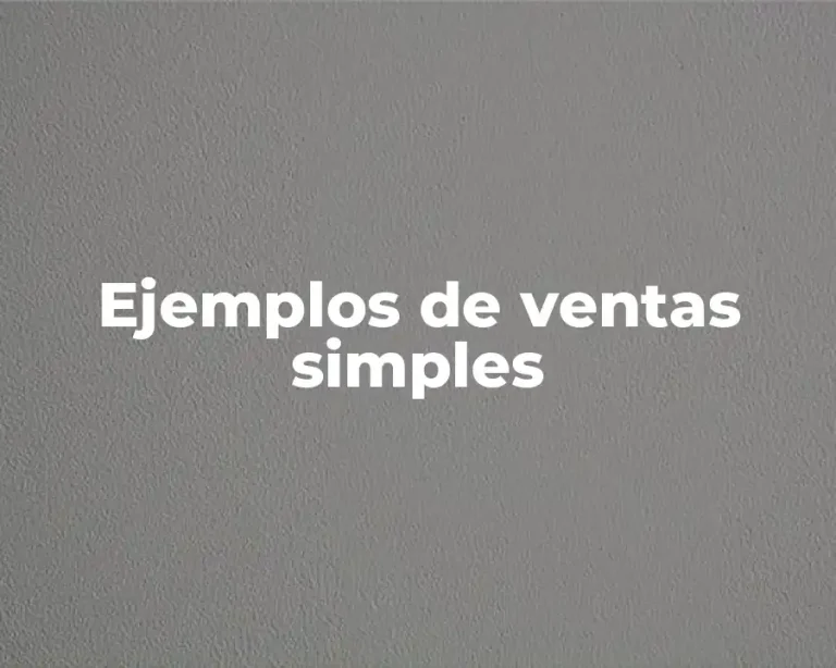 Ejemplos de ventas simples