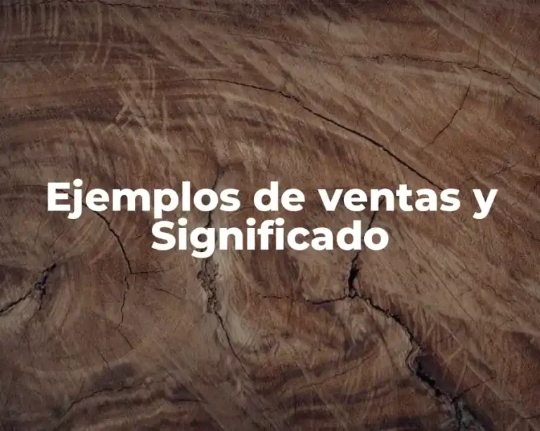 Ejemplos de ventas y Significado